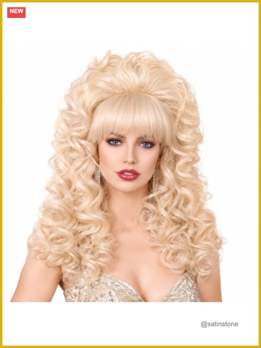 Long Curly Fluffy Vintage Cosplay Wig 60 70 80s Queen Costume Hair
